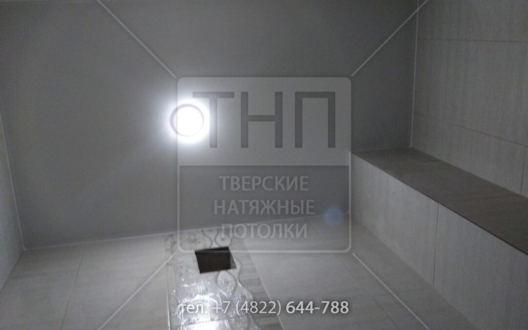 Натяжной потолок в туалете
