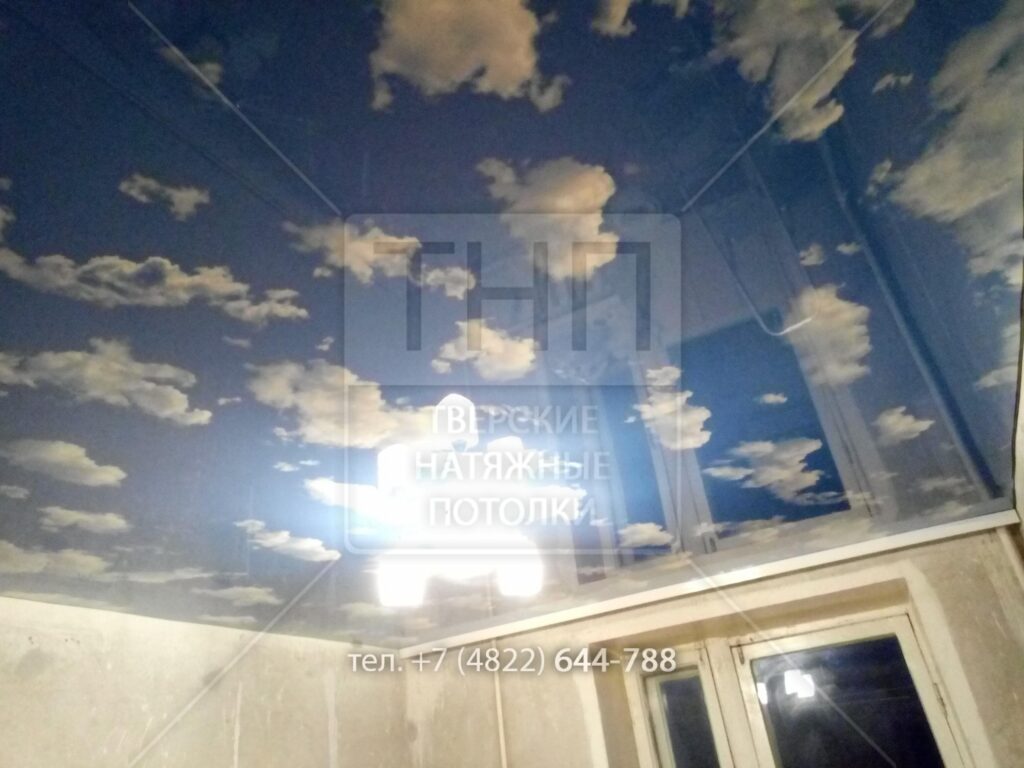 Облака на натяжном потолке в детской комнате — фото 3 из 4